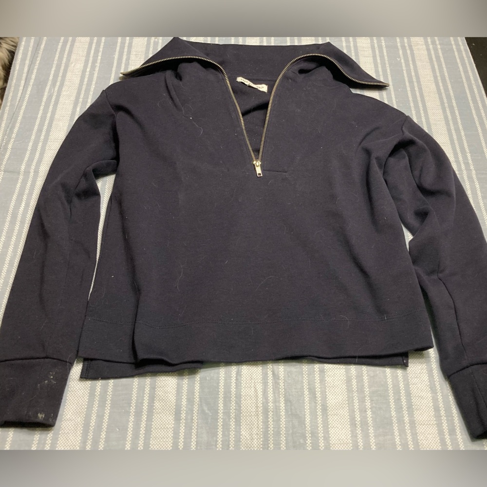Free Assembly navy blue half zip turtleneck sweatshirt.